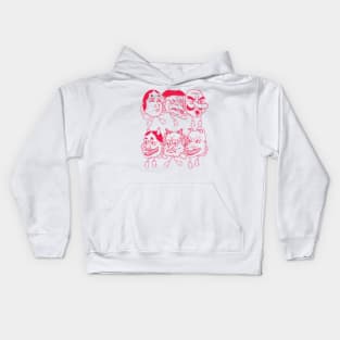 Japanese Mask Red Kids Hoodie